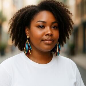 Fashion‎ Multi-Color Stick Earrings 4 inch Pierced